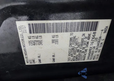 2018 Nissan Maxima 3.5 S z USA, uszkodzony, nr VIN 1N4AA6AP8JC367668